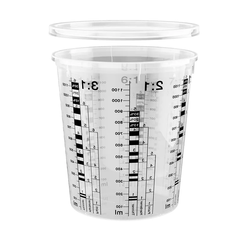 1370ml pp cawan pencampuran cat automotif dengan penutup